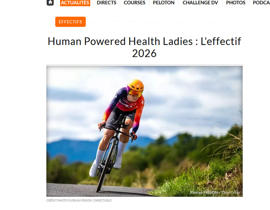 Article du média français Direct Velo sur l'équipe Human Powerer Health Ladies