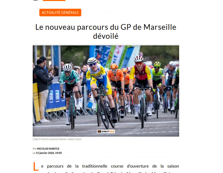 Article du média français Direct Velo sur le Grand Prix de la Marseillaise