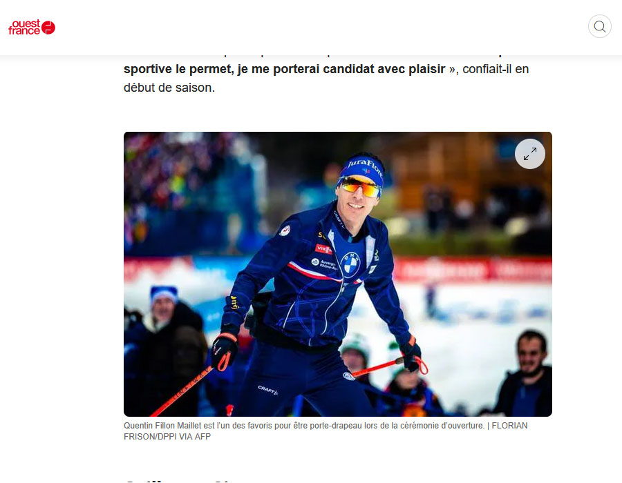 Article du média français Ouest France sur les JO 2026
