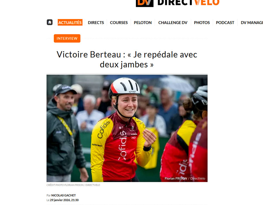 Article du média français Direct Velo sur Victoire Berteau