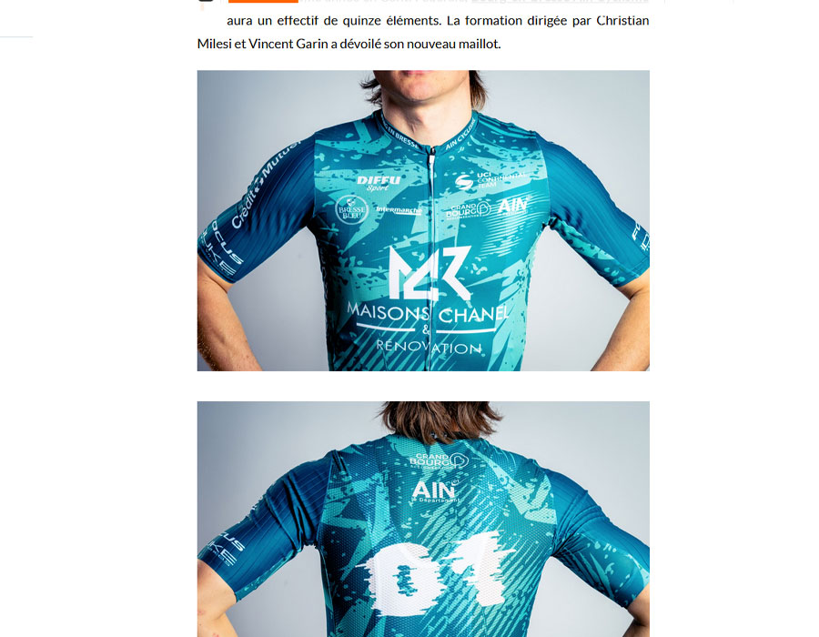 Article du média français Direct Velo sur l'équipe de l'équipe de Bourg en Bresse