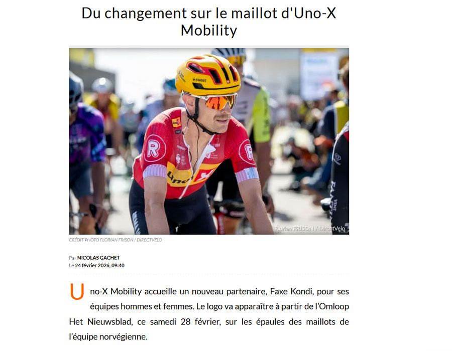 Article du média français Direct Velo sur Uno-X