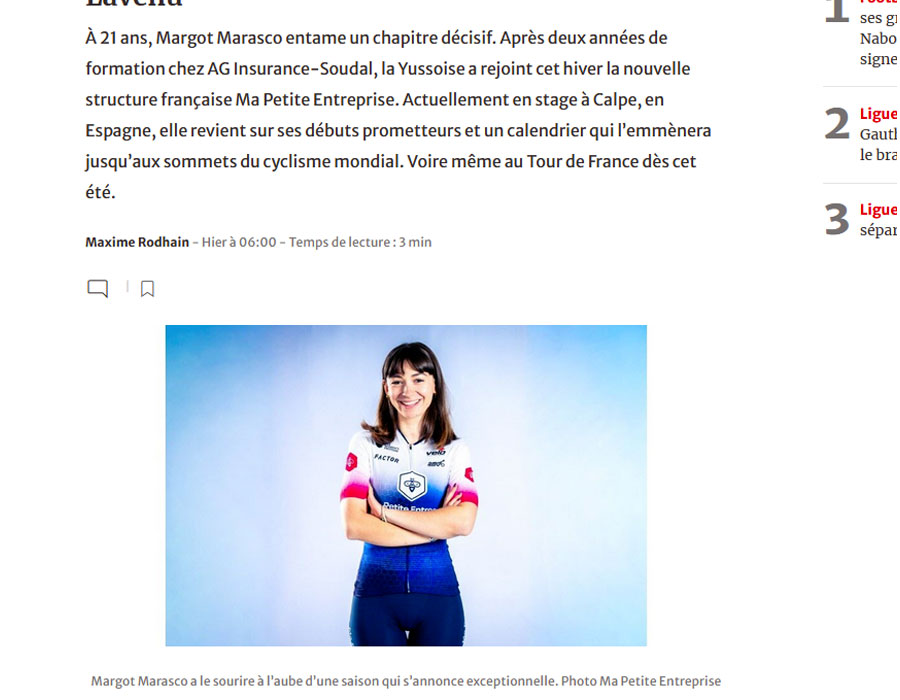 Article du média français République Lorrain sur Margot Marasco