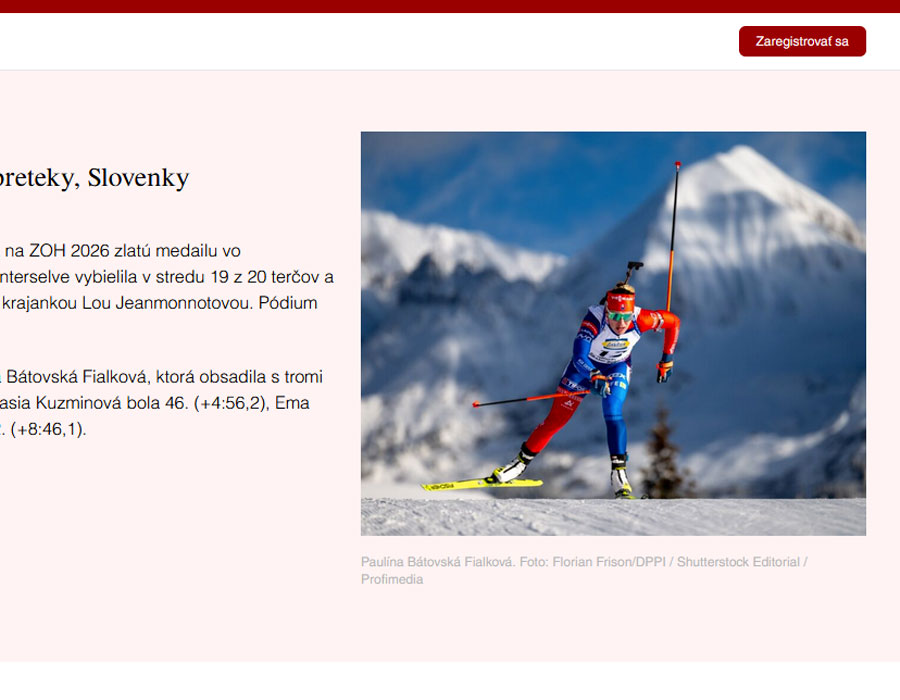 Article du média Slovaque Standard sur la Biathlète Paulina Batovska Fialkova