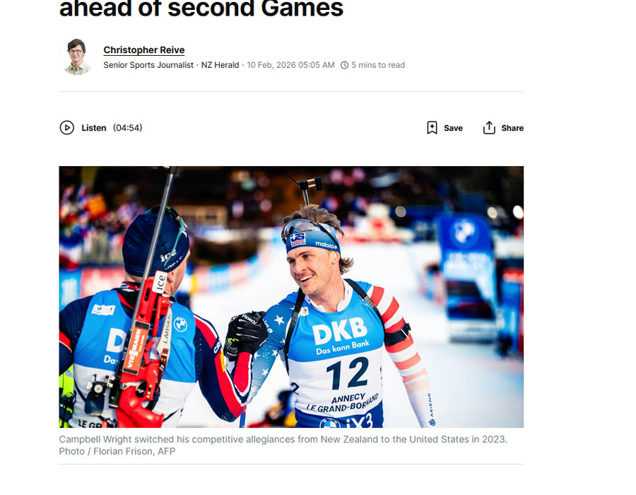 Article du média Neo-Zelandais NZHerald sur Campbell Wright 