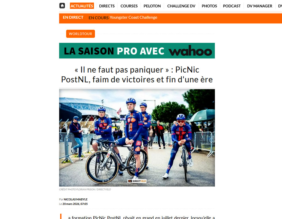 Article du média français Direct Velo sur PicNic PostNL  