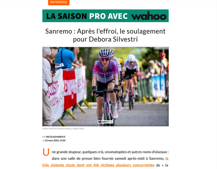 Article du média français Direct Velo sur Debora Silvestri