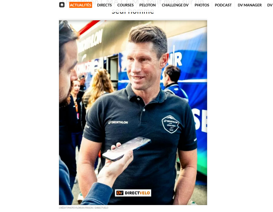 Article du média français Direct Velo sur Mark Renshaw