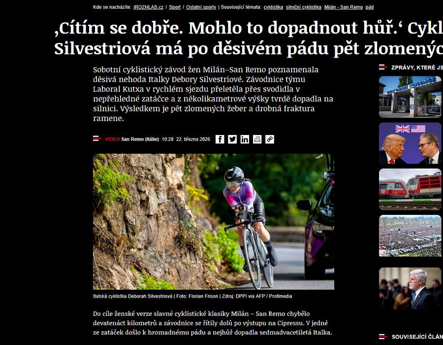Article du média tchèque Irozhlas sur Debora Silvestri