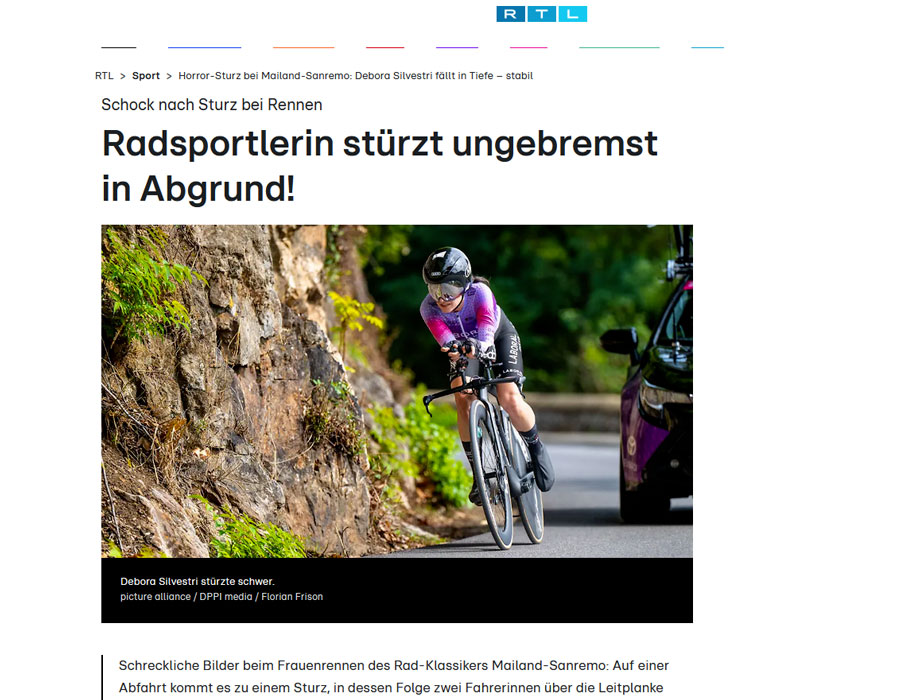 Article du média français RTL sur la coureuse Debora Silvestri