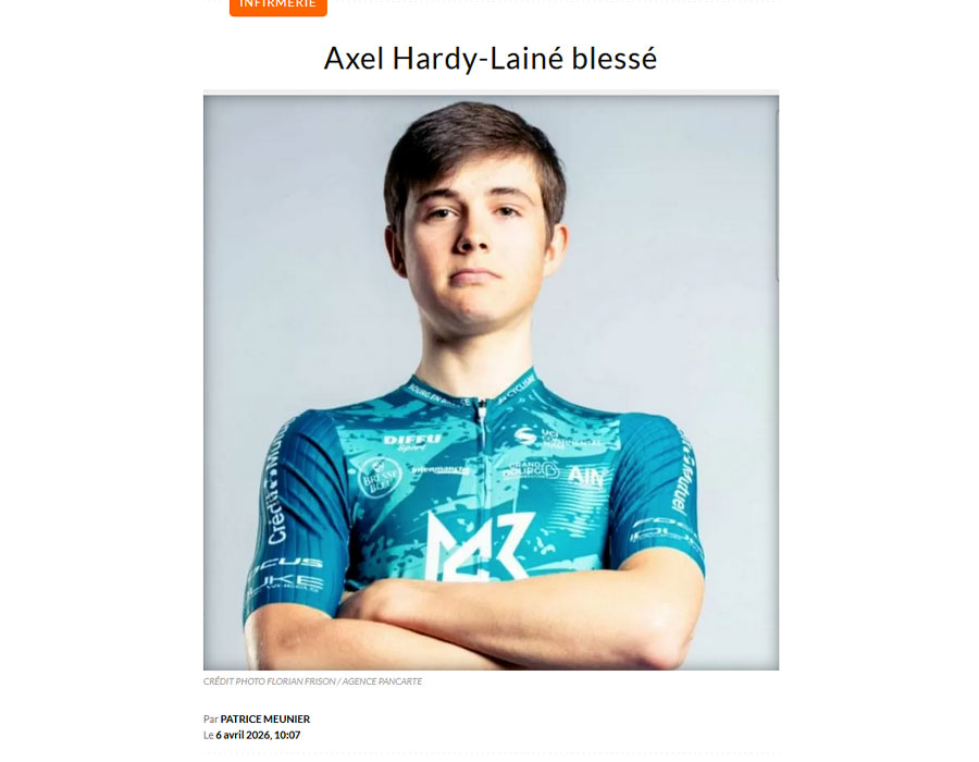 Article du média français Direct Velo sur Axel Hardy-Lainé