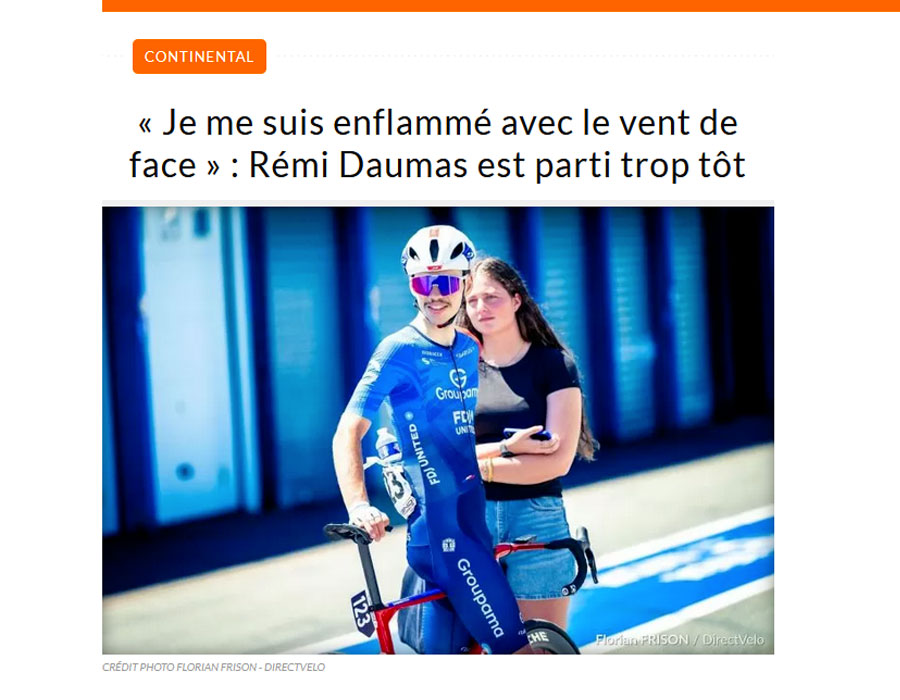 Article du média français Direct Velo sur Rémi Daumas