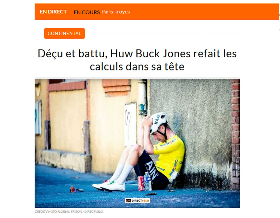 Article du média français Direct Velo sur Huw Buck-James