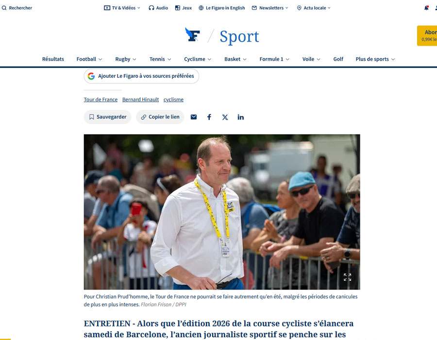 Article du Figaro sur Christian Prudhomme