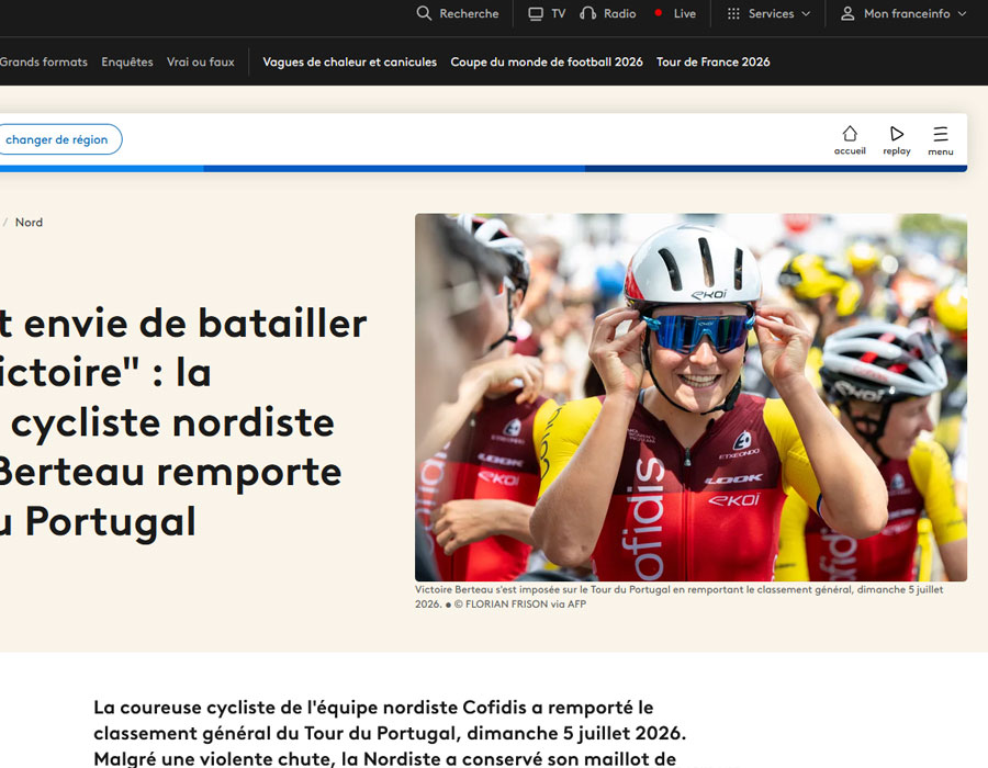 Article du média français France Info sur Victoire Berteau