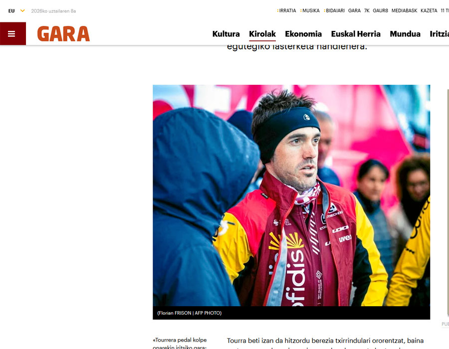 Article du média Espagnol Gara sur Ion Izagirre