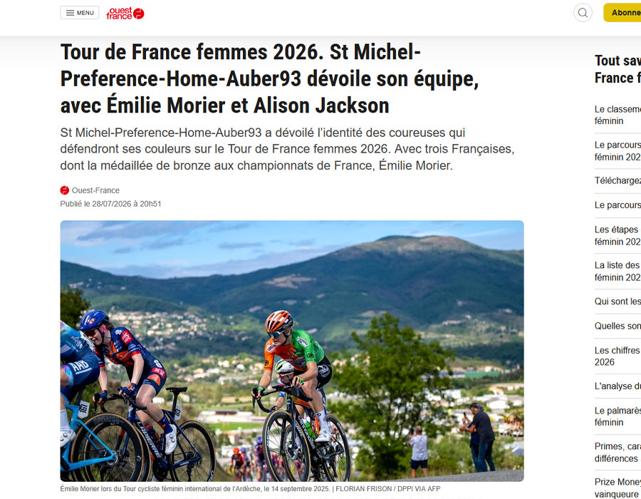 Article du média français Ouest France sur St Michel-Preference-Home-Auber93.