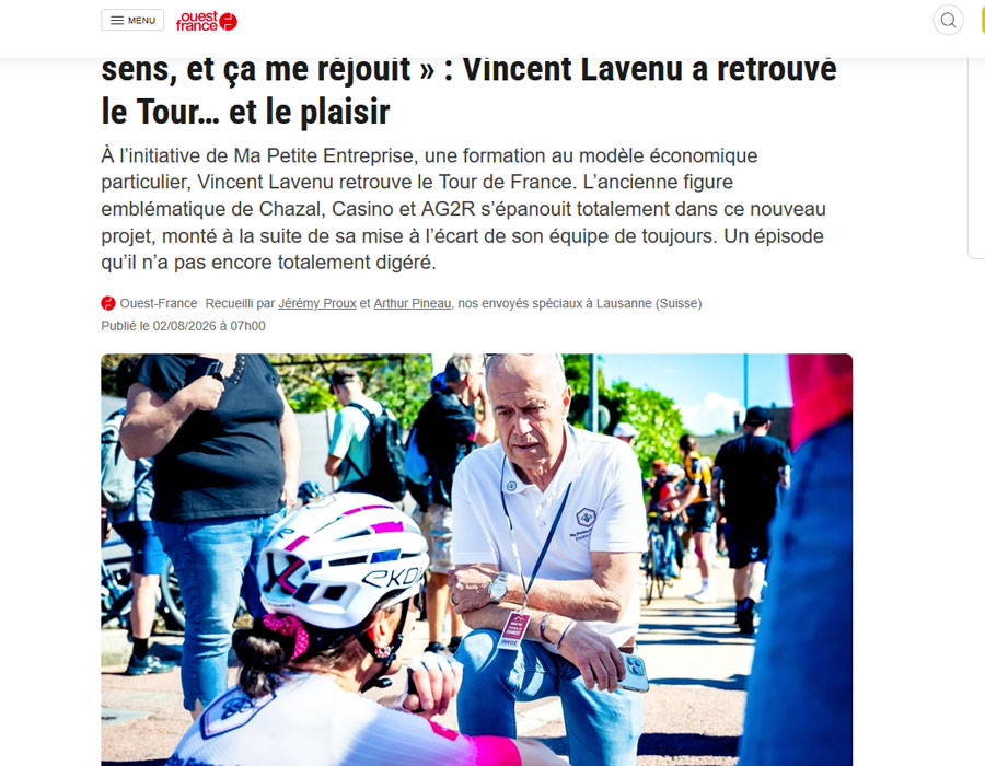 Article du média français Ouest France sur Vincent Lavenu
