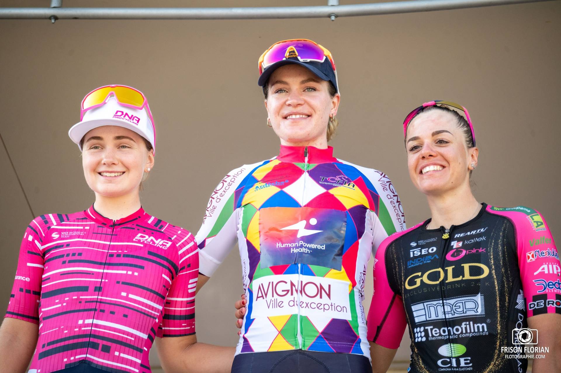 VAN DAM Sarah, ZANARDI Silvia et PIKULIK Daria au Tour Cycliste International Féminin de l'Ardèche 2023